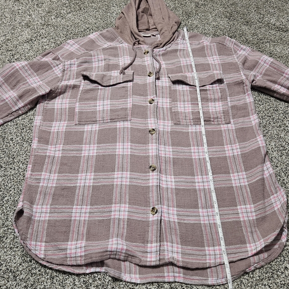 Hooded Flannel Shirt / Shacket - Picture 15 of 16